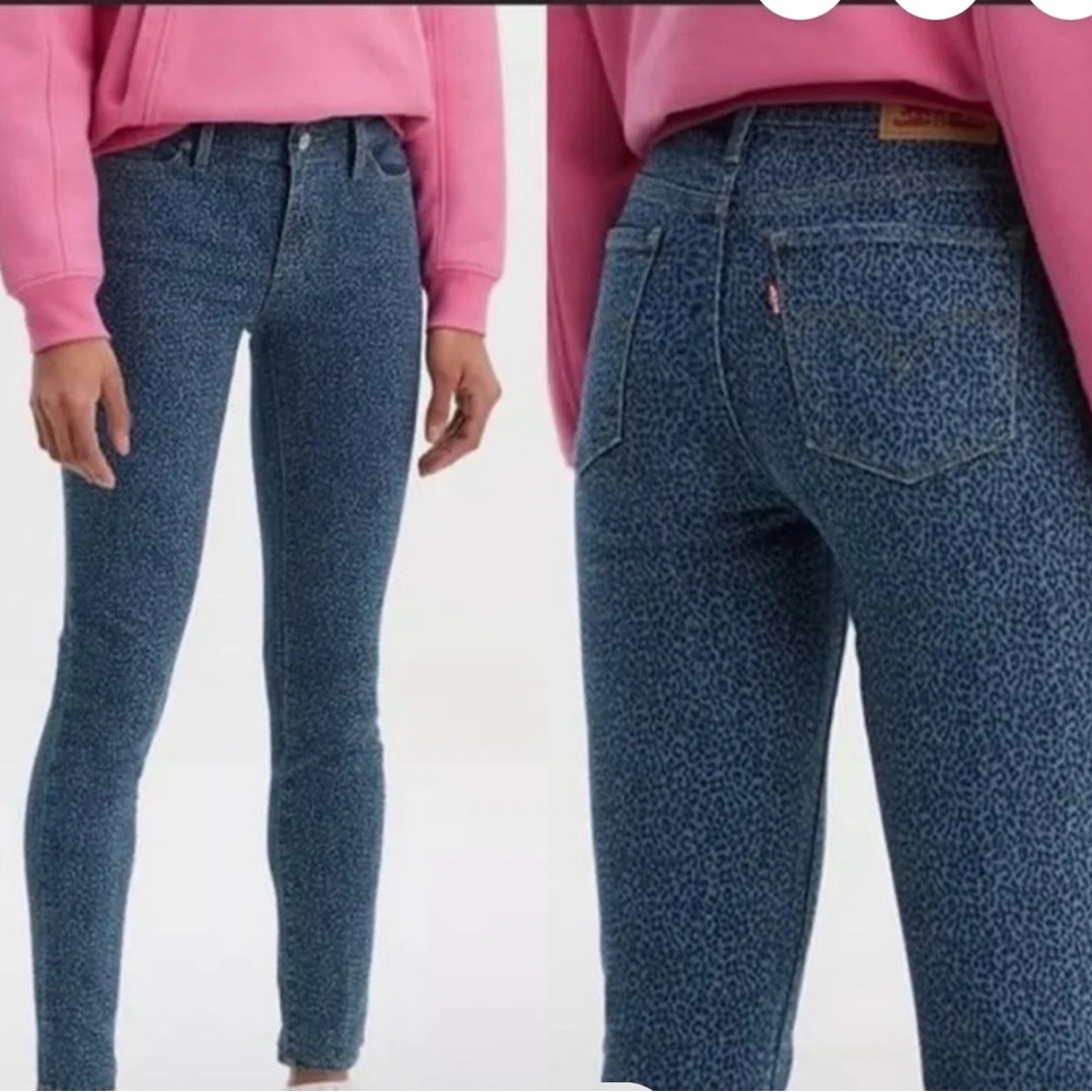 Levi's Blue Patterned Skinny Jeans